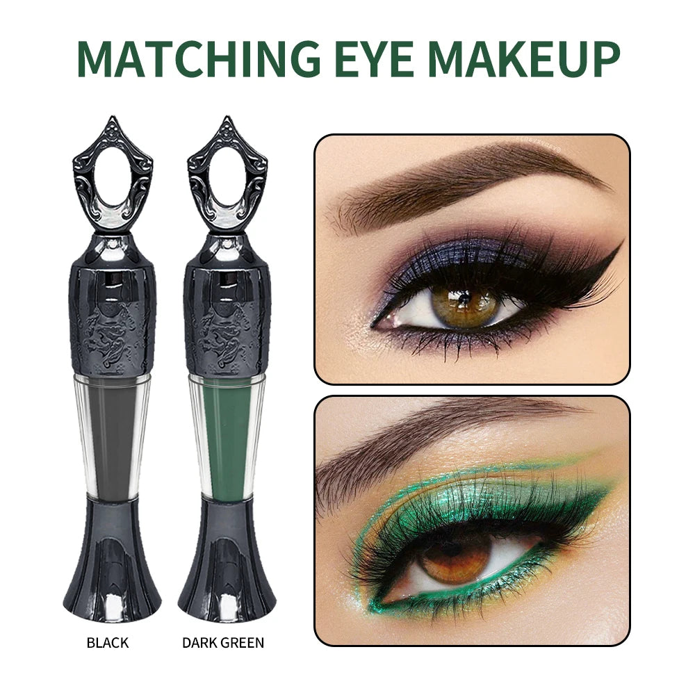 Retro Black Dark Green Kohl Powder Eyeliner