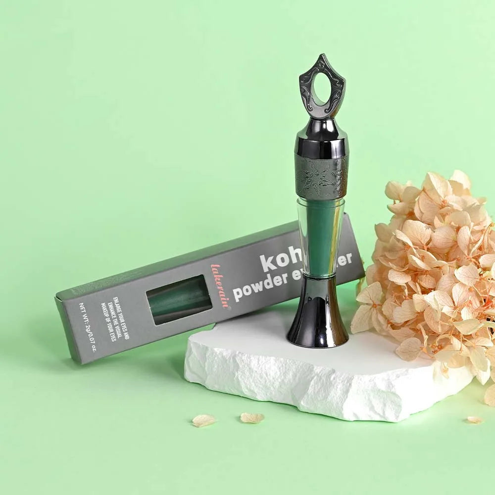 Retro Black Dark Green Kohl Powder Eyeliner